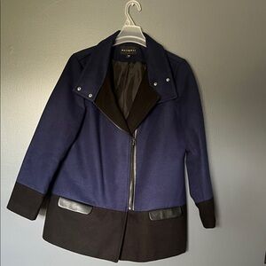 Metaphor Navy and Black Colorblock Women’s Pea Coat Size XL